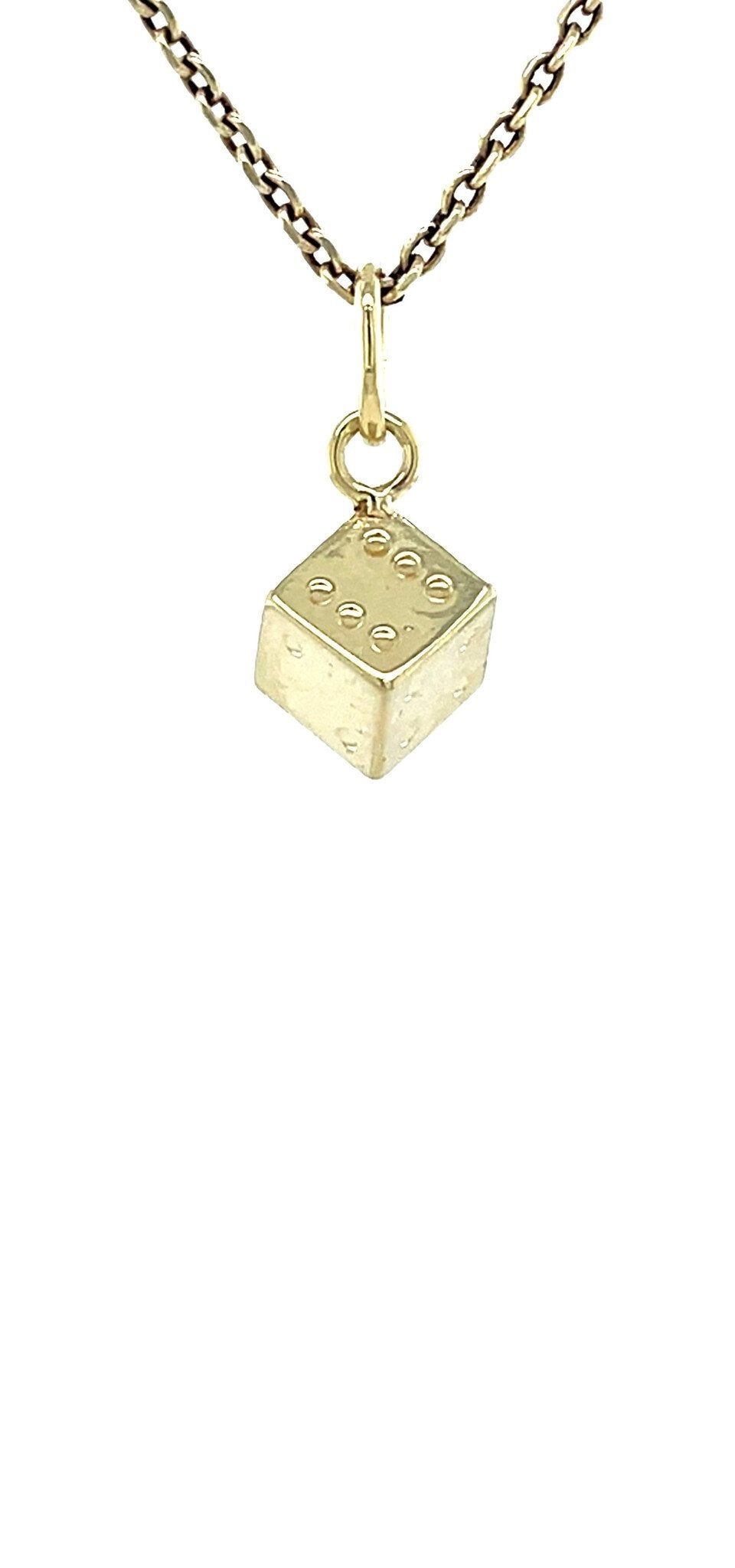 Vintage 14K Gold Dobbelsteen Pendant
